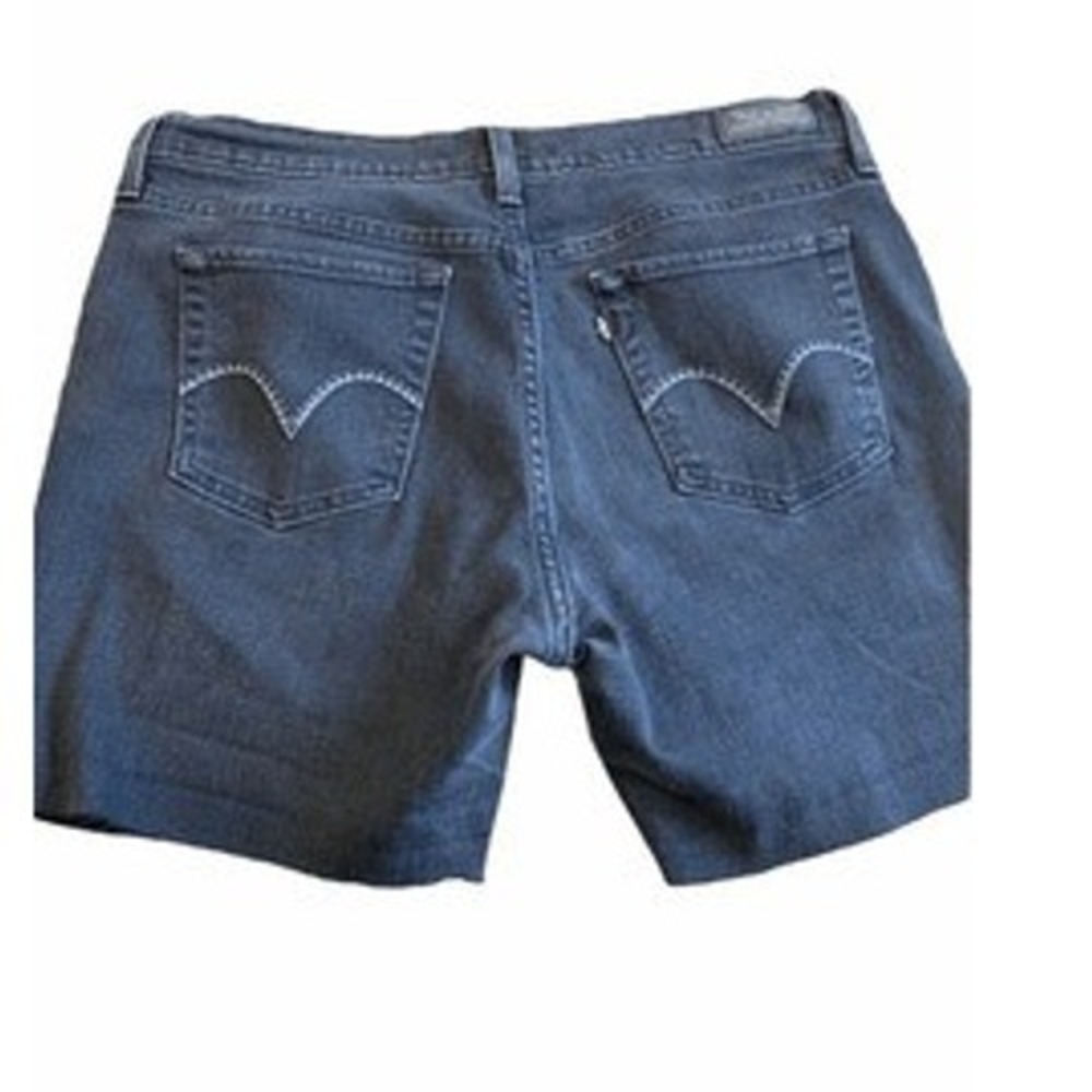 Levi Strauss 505 Straight Leg Black Denim Cutoff Shorts Womens Size 31‎